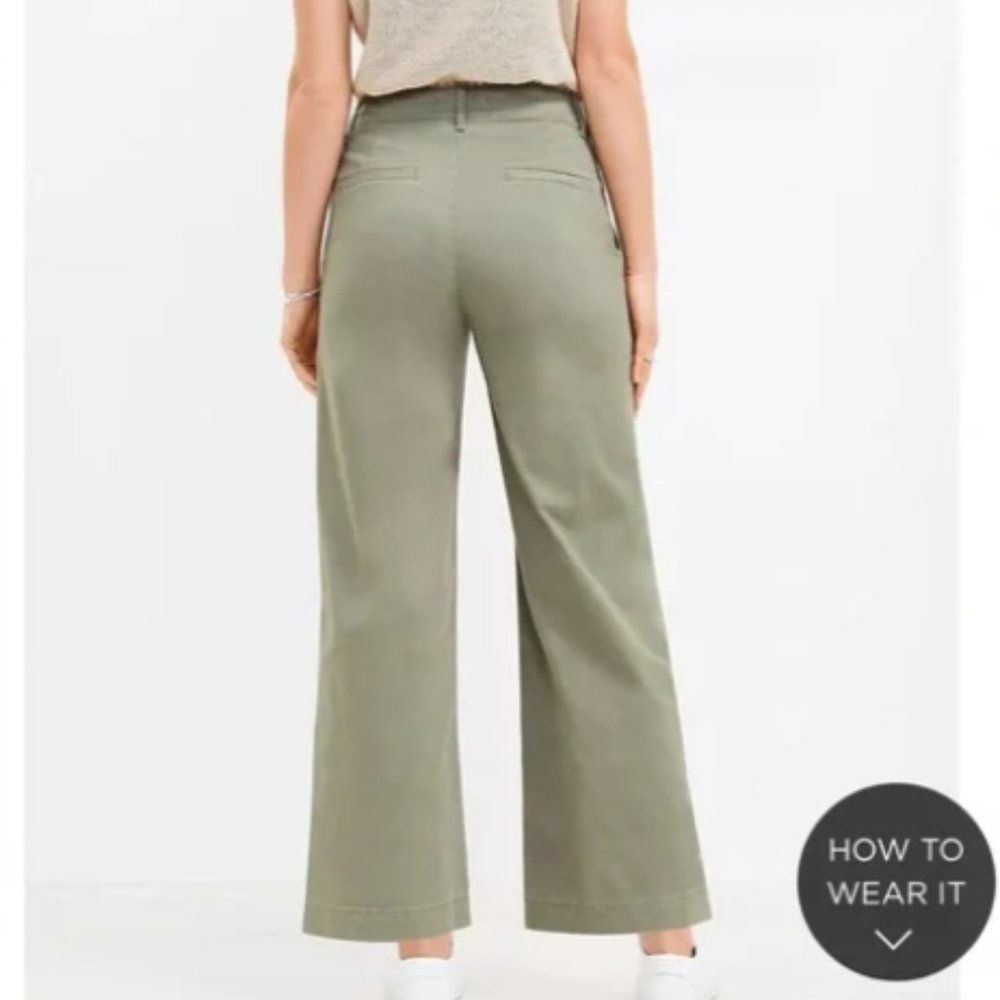 Wide Leg Utility Pants in Olive Green - Picture 2 of 3